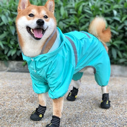 Комбинезон для собак, демисезонный с козырьком, размер М (ДС 32, Ог 45, ОШ 35 см), голубой - Simaland фото 14