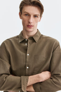 Camisa en mezcla de lino Relaxed Fit - H&m фото 10