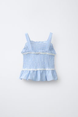 TOP GOMAS CUADRO VICHY / Azul / Blanco - Zara фото 2