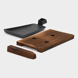 Сковорода Magma «Вунгтау», 24×15.3×2.2 см, на деревянной подставке, чугун, чёрная