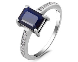 Кольцо, 1 сапфир корунд октагон 6х8 мм/1.57 ct, Вилора
