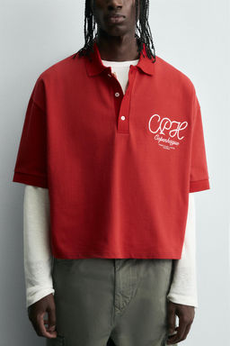 EMBROIDERED SLOGAN POLO SHIRT - Zara фото 7