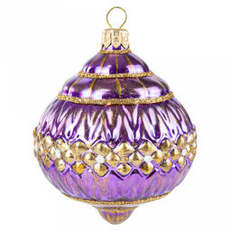 Елочная игрушка фигурка стеклянная Фонарик ажурный-4 д7,8см, h10,3см, ручная художественная роспись, подарочная упаковка (Россия)