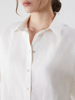 Oversize %100 Keten Kad?n G?mlek