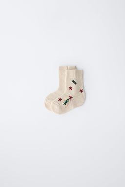 MID-CALF EMBROIDERED WOOL SOCKS