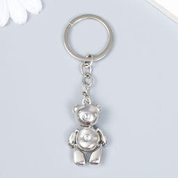 Цена за 12 шт. Брелок металл "Мишка" серебро, лапы двигаются 2,3х1х4 см