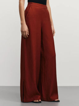 Широкие фактурные брюки из вискозы / Zarina  фото 3