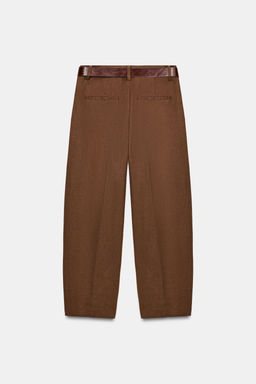 PANTAL?N GLOBO CINTUR?N / Marr?n - Zara фото 7