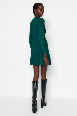 TRENDYOLMILLA Siyah Mini Triko Pileli Etek Detayl? Elbise TWOAW24EL00013 фото 22