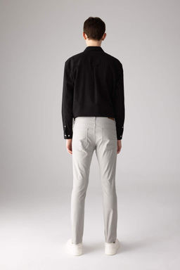 Брюки-чиносы узкого кроя из парусины - Defacto фото 6