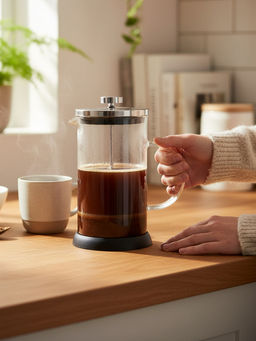 Чайник/кофейник (френч-пресс) стеклянный NERO GFP01-350ML чёрный 950065 /Mallony/  фото 5