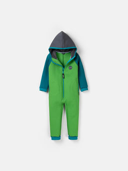 Комбинезон с карманами Колор блок "Зеленая мята" утепленный