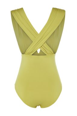 Yag Yesili Derin Dekolteli Drapeli Normal Paca Mayo TBESS23MA00277 - Trendyolmilla фото 7