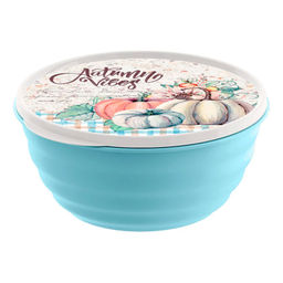 Миска "Latina" 2,1л с крышкой с декором (мятно-голубая) 223102414/02