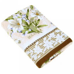 "Япония-2012" Полотенце махровое 50х90см, плотность 300гр/м2, 100% хлопок, Ландыш, бежевый, Bolangde (Китай)