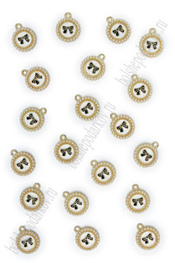 Подвеска металл "Бантик" (20 шт) SF-7343, черный/золото