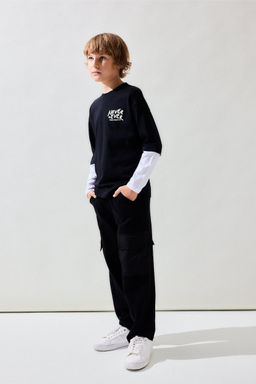 %100 Pamuk Barrel Fit Pantolon Erkek _ocuk