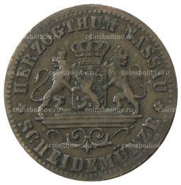 Монета 1 крейцер 1861 года Германские государства Нассау