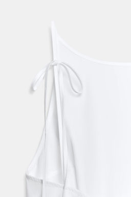 VESTIDO MIDI GABARDINA VOLUMEN / Blanco - Zara фото 4