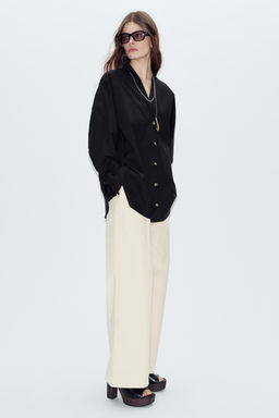 V-NECK POPLIN SHIRT - Zara фото 2