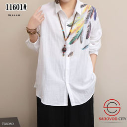 Рубашка женская с принтом перья