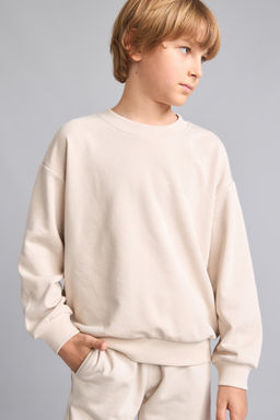 Oversize Bisiklet Yaka Sweatshirt Erkek _ocuk