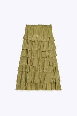 ZW COLLECTION MIDI SKIRT WITH RUFFLES - Zara фото 14