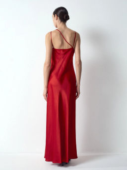 EMKA // Эффектное рубиновое платье. Ткань Жидкий шелк  фото 6