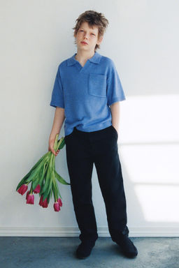 POLO PUNTO R?STICO BOLSILLO / Azul?n