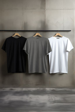 Siyah-Antrasit Melanj-Beyaz Slim/Dar Bisiklet Yaka Pamuklu 3lu Paket T-Shirt TMNSS19BO0007
