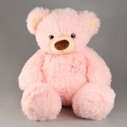 Мягкая игрушка Мишка: Я люблю тебя, 80 см, розовая
