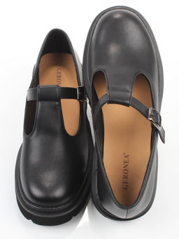 06-DLG02-1 BLACK Туфли женские (натуральная кожа)