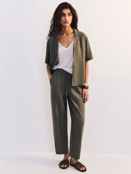 Льняные брюки с эластичным поясом ZR2605012106-13 / Zarina