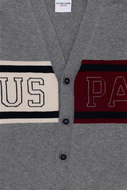 Серый кардиган из меланжевого трикотажа для мальчика - U.s. polo assn фото 8