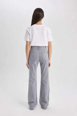 Длинные джинсовые брюки Mia Flare Fit с нормальной талией - Defacto фото 5