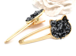 Заколка зажим Котик с натуральным моховым агатом 7*2,8*1,8см - Радуга камня фото 11