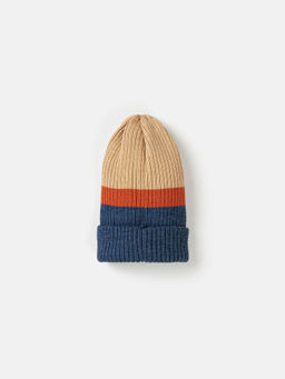 Шапка тыква из смесовой шерсти однослойная Колор блок Деним - Bungly фото 3