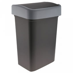 Ведро для мусора с плавающей крышкой пластмассовое SMART BIN 50л, с креплением для мусорных пакетов, серый Econova (Россия) - Домашняя мода фото 5
