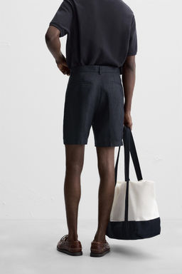 100% LINEN BERMUDA SHORTS