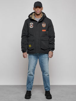 Куртка мужская зимняя с капюшоном молодежная черного цвета 88917Ch - Mtforce фото 5