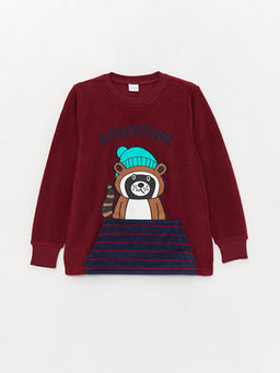 Bisiklet Yaka Bask?l? Uzun Kollu Polar Erkek ?ocuk Pijama Tak?m? - Waikiki фото 2