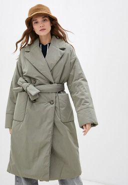 Объемное утепленное пальто запашного кроя - Incity фото 5