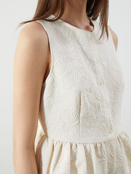 Bisiklet Yaka Dokulu Bluz