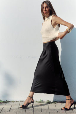 KNIT TOP WITH CHAIN DETAIL AND ASYMMETRIC HEM - Zara фото 2