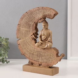 Фигурка полистоун «Будда - Мудра Дхьяна - медитация в разрезе дерева», 6.5×27×27 см