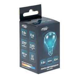 Цена за 3 шт. Лампа светодиодная Luazon Lighting, G45, 5 Вт, E14, 450 Лм, 4000 К, свечение нейтральное белое