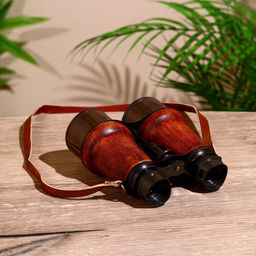 Бинокль на ремне, линза 5 см, латунь, кожа - Simaland фото 2