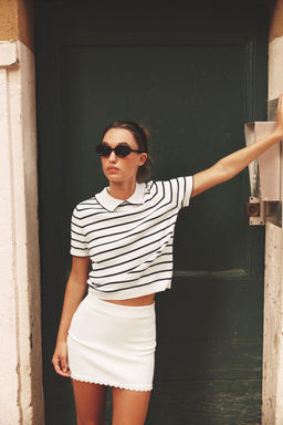 KNIT TOP WITH PIPING - Zara фото 15