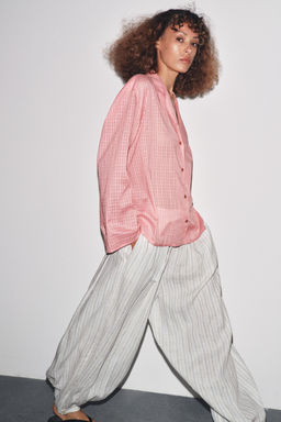 ZW COLLECTION CHECK PYJAMA SHIRT - Zara фото 12