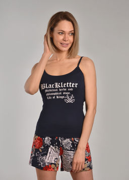 Комплект с халатом БИАТРИС халат + шорты + топ (темно синий) - Ивановская трикотажная компания фото 2